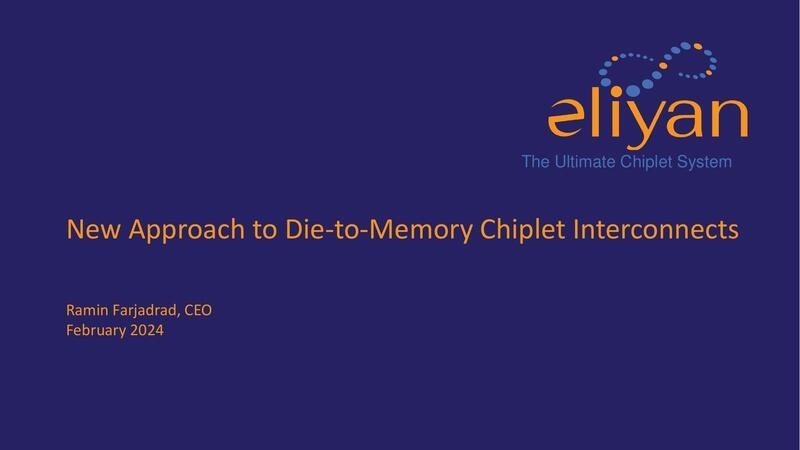 New Approach to Die-to-Memory Chiplet Interconnects