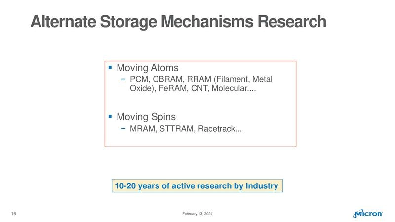 Alternate Storage Mechanisms Research