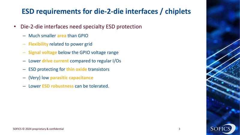 ESD requirements for die-2-die interfaces / chiplets