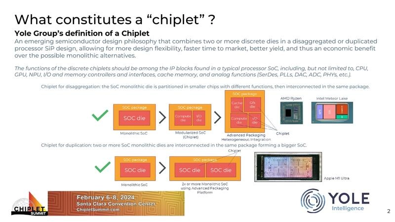 What constitutes a “chiplet” ?